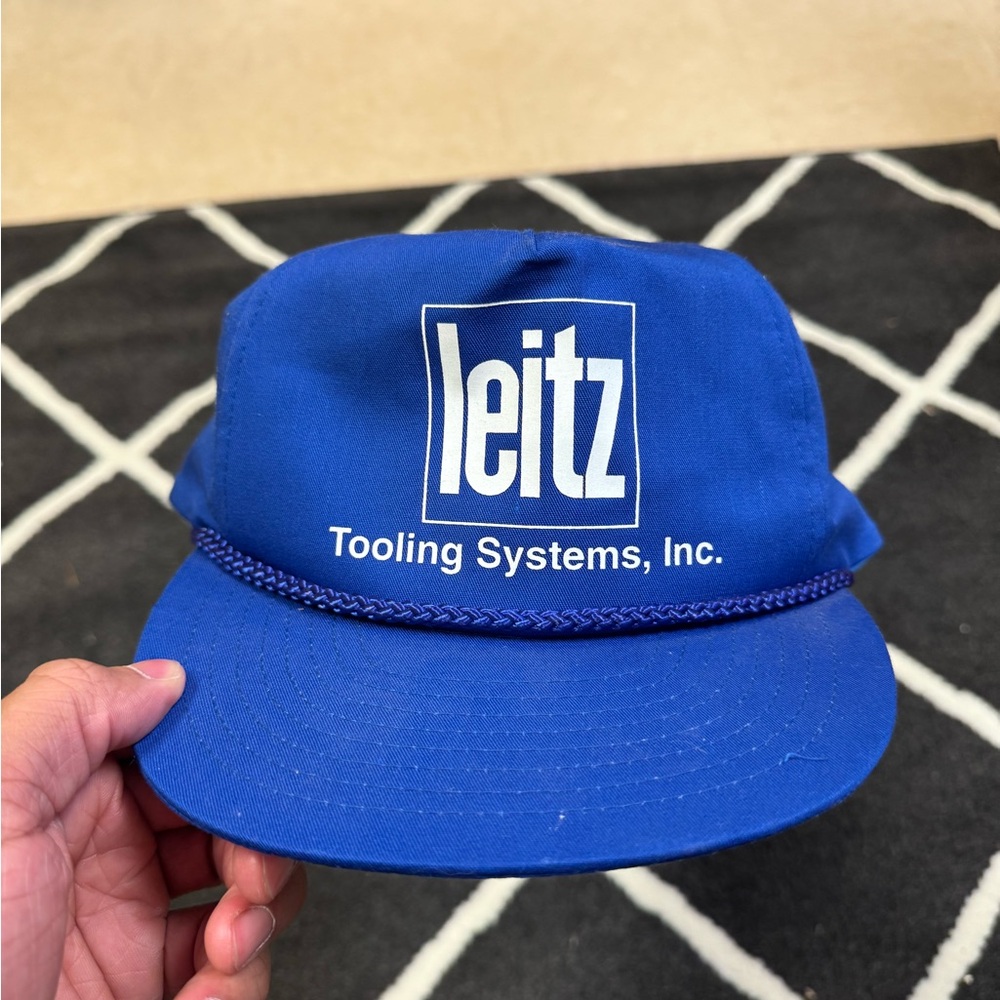 Blue retro truckers hat